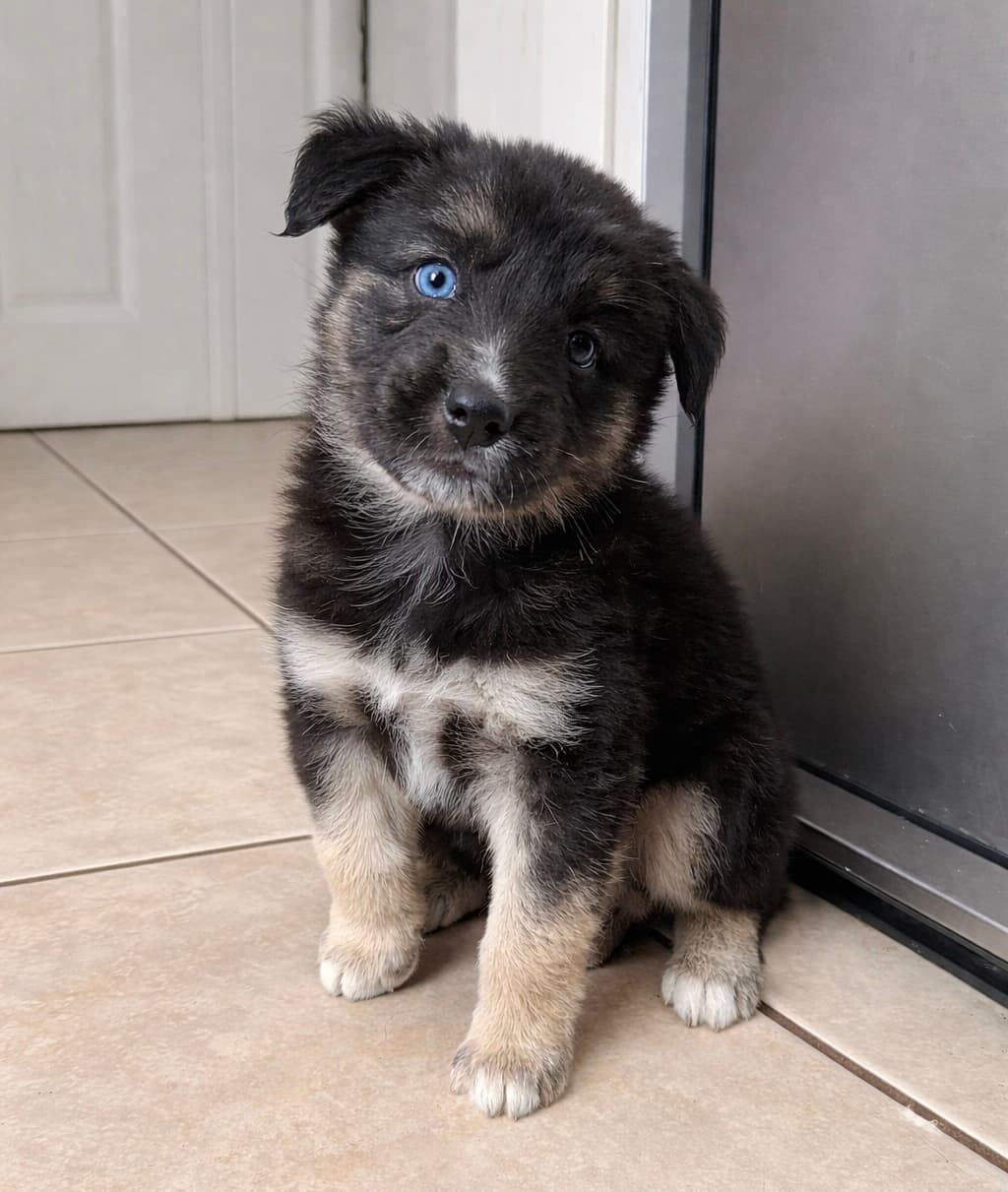 Kratos, a Goberian puppy